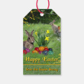 Étiquettes-cadeau Joyeuses Pâques du lapin de Pâques (Dos)