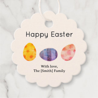 Étiquettes Cadeau Joyeuses Pâques Œufs Pastel Personnalisé Famille