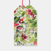 Étiquettes-cadeau Joyeuses vacances aquarelle feuillage floral (Dos)