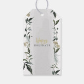 Étiquettes-cadeau Joyeuses vacances aquarelle feuillage Noël (Dos)