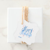 Étiquettes Cadeau Joyeuses vacances Calligraphie cadeau de vacances (En situation)