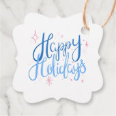 Étiquettes Cadeau Joyeuses vacances Calligraphie cadeau de vacances (Dos)