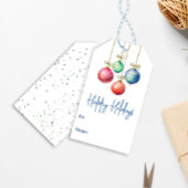 Étiquettes-cadeau Joyeuses Vacances colorées Aquarelles