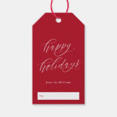 Étiquettes-cadeau Joyeuses vacances Élégant minimaliste Script Noël (Devant)