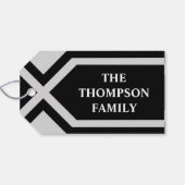 Étiquettes-cadeau Joyeuses vacances Moderne Géométrique Gris Noir Pe (Dos (Horizontal))