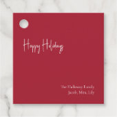 Étiquettes Cadeau Joyeuses vacances modernes | Balise cadeau de fami (Devant)