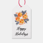 Étiquettes-cadeau Joyeuses Vacances Oranges Foliage Noël (Devant)