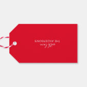Étiquettes-cadeau Joyeuses Vacances Rouge Blanc Minimaliste (Dos Horizontal)