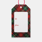 Étiquettes-cadeau Joyeuses vacances Rouge et vert Tartan Plaid (Dos)