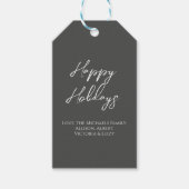 Étiquettes-cadeau Joyeuses vacances Simple minimaliste Script Snowfl (Devant)