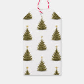 Étiquettes-cadeau Joyeuses Vacances vertes sapin de Noël (Dos)