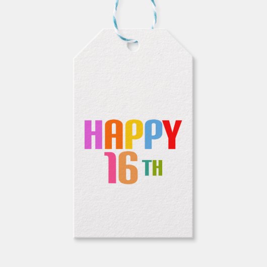 Étiquettes-cadeau Joyeux 16ème (Devant)