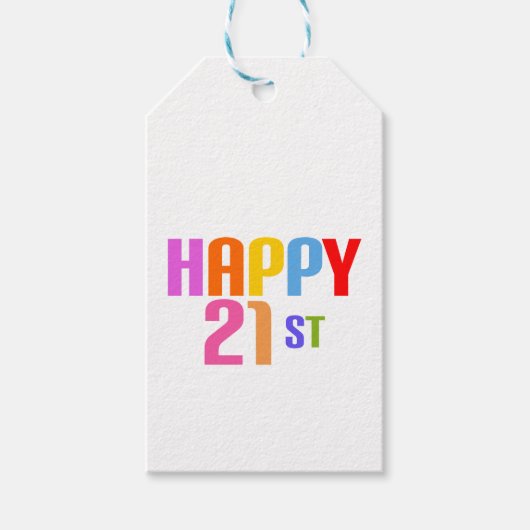 Étiquettes-cadeau Joyeux 21ème (Devant)