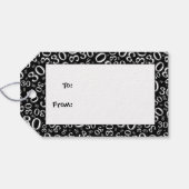 Étiquettes-cadeau Joyeux 30e anniversaire noir/blanc Motif numérique (Dos (Horizontal))