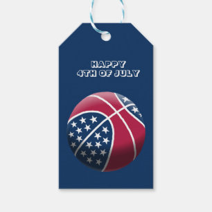 Étiquettes-cadeau Joyeux 4 juillet Basket-ball