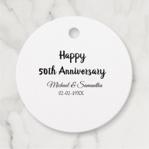 Étiquettes Cadeau Joyeux 50e anniversaire ajouter nom du couple date