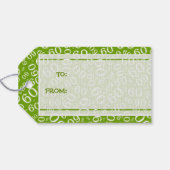 Étiquettes-cadeau Joyeux 60e anniversaire Motif vert/blanc (Dos (Horizontal))