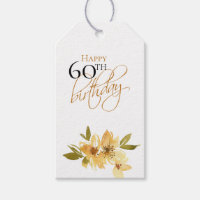 Joyeux 60e anniversaire Tags cadeaux