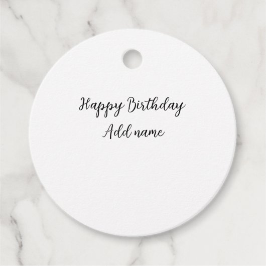 Étiquettes Cadeau Joyeux anniversaire ajouter nom titre simple minim (Devant)