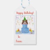 Étiquettes-cadeau Joyeux Anniversaire Cavalier King Charles Cake (Devant)