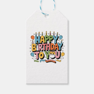 Étiquettes-cadeau Joyeux Anniversaire Chat Mignon