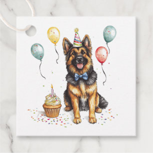 Étiquettes Cadeau Joyeux Anniversaire Chien Berger Allemand
