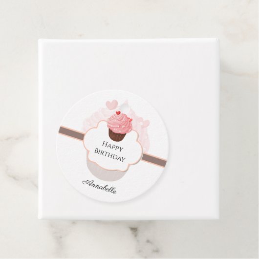 Étiquettes Cadeau Joyeux anniversaire | CUSTOMISÉ | Cupcake and Swee (En situation)