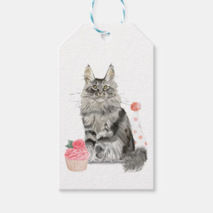 Étiquettes-cadeau Joyeux anniversaire de chat de fête de l'étiquet