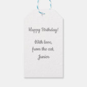 Étiquettes-cadeau Joyeux anniversaire de chat de fête de l'étiquette (Dos)