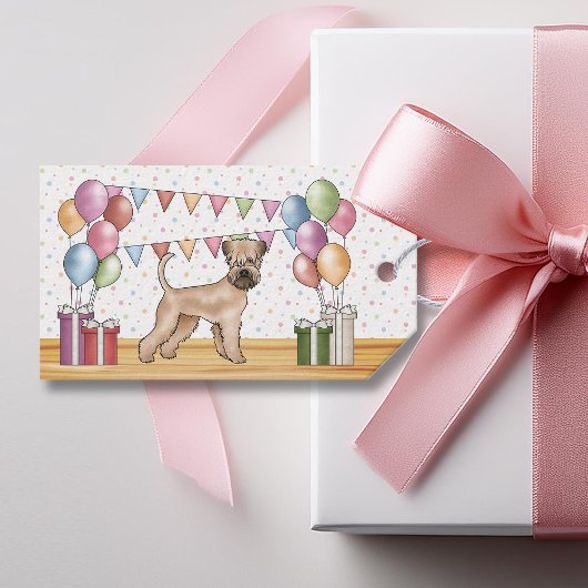 Étiquettes-cadeau Joyeux anniversaire de Terrier Pastel à molle