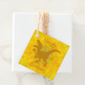 Étiquettes Cadeau Joyeux Anniversaire Dinosaure Or Caché (En situation)