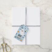 Étiquettes-cadeau Joyeux Anniversaire Fantôme d'Halloween Mignon Ble (Avec de la ficelle)