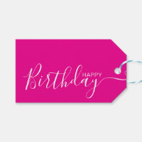 Joyeux anniversaire Hot rose blanc moderne