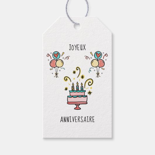 Étiquettes-cadeau Joyeux Anniversaire | Joyeux Anniversaire (Devant)