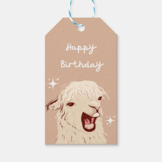 Étiquettes-cadeau Joyeux Anniversaire Lama