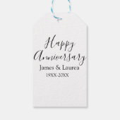 Étiquettes-cadeau Joyeux anniversaire mariage nom date année simple  (Dos)