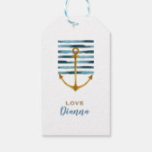 Étiquettes-cadeau Joyeux Anniversaire, Navires Ancre Côte (Dos)