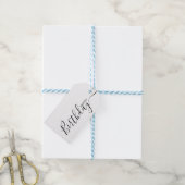 Étiquettes-cadeau Joyeux anniversaire noir blanc moderne (With Twine)