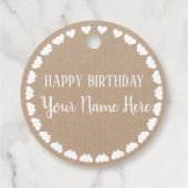 Étiquettes Cadeau Joyeux Anniversaire papier Kraft (Dos)