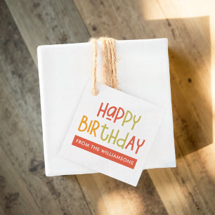 Étiquettes Cadeau Joyeux Anniversaire Preppy Jouer Amusant Salutatio