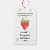Étiquettes-cadeau Joyeux Anniversaire Strawberry Berry Merci (Dos)