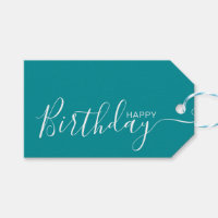 Joyeux anniversaire Turquoise blanc moderne