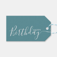 Joyeux anniversaire Turquoise bleu blanc moderne