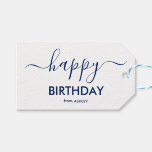 Étiquettes-cadeau Joyeux Anniversaire Type de Script Décontracté
