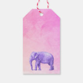 Étiquettes-cadeau Joyeux Anniversaire violet Eléphant sur rose (Dos)
