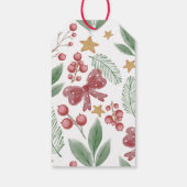 Étiquettes-cadeau Joyeux | Aquarelle Bow Noël moderne (Dos)