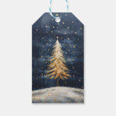 Étiquettes-cadeau Joyeux arbre d'or de Noël (Dos)