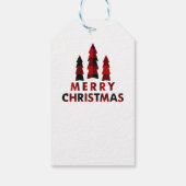 Étiquettes-cadeau Joyeux Arbres de Noël Plaid Échange de cadeaux de  (Dos)