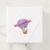 Étiquettes Cadeau Joyeux ballon à air chaud de Pâques (En situation)