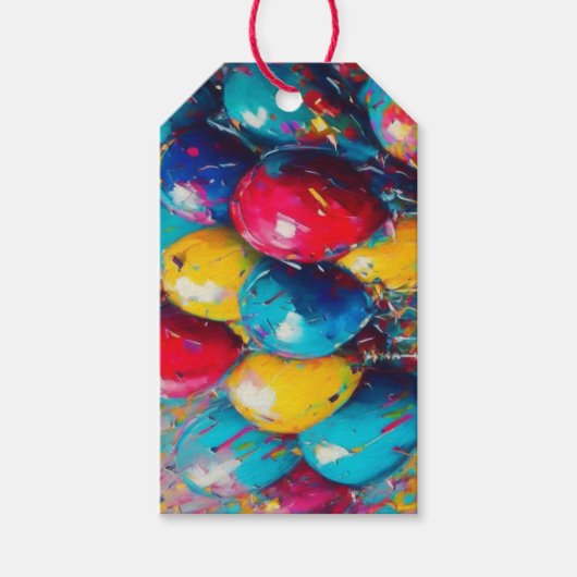 Étiquettes-cadeau Joyeux Ballons d'anniversaire de et vers (Devant)